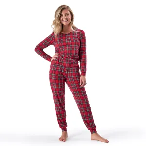 2-Piece Women's Stewart Plaid Hacci Pajama Set