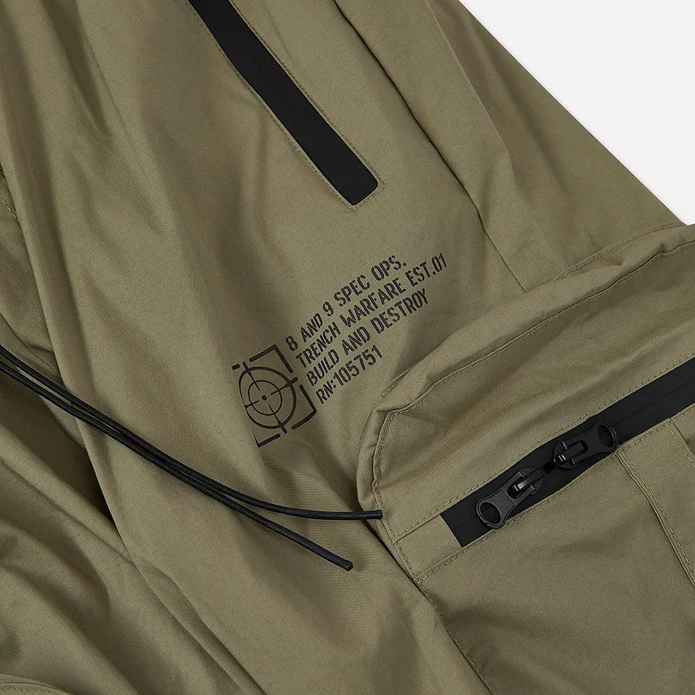 Combat Nylon Joggers Earth