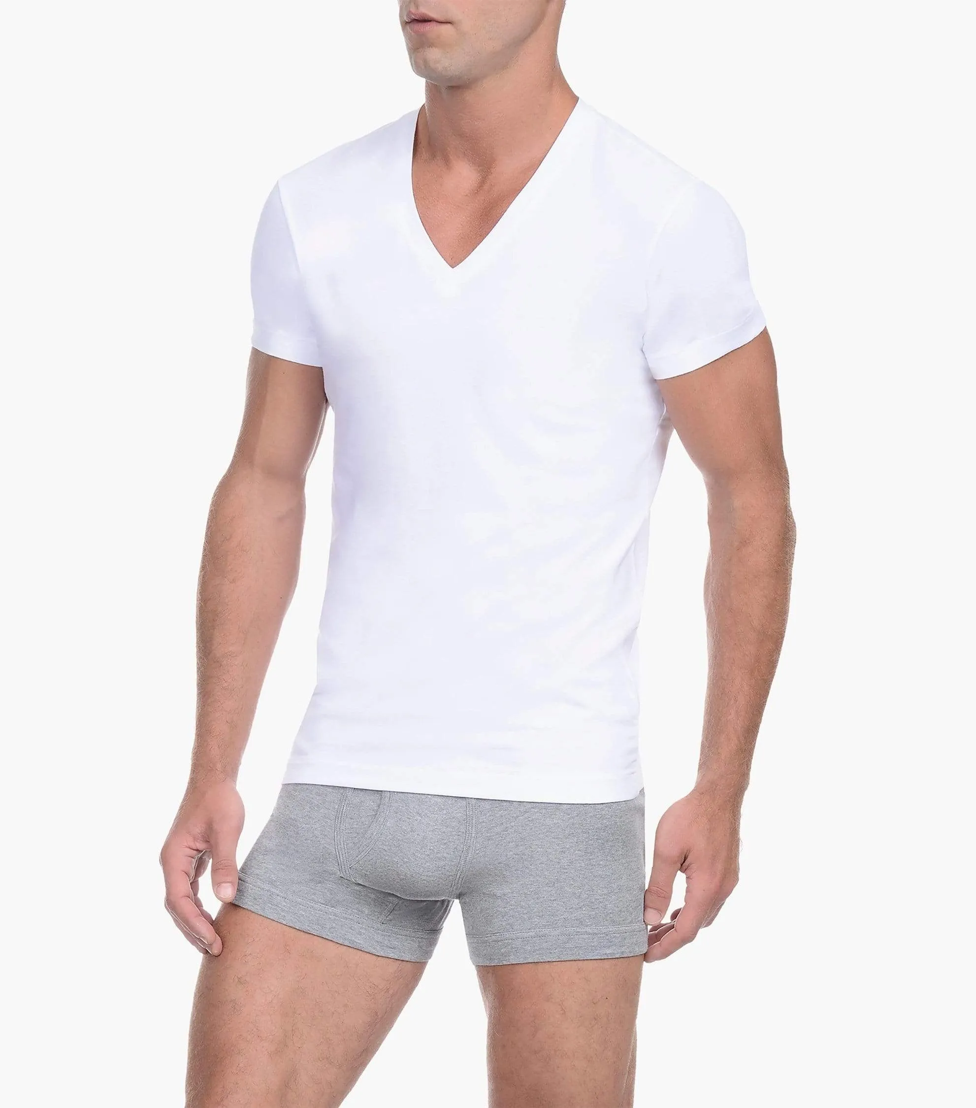 Essential Cotton Slim-Fit V-Neck 3-Pack