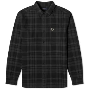 Fred Perry Twill Tartan Shirt, Black