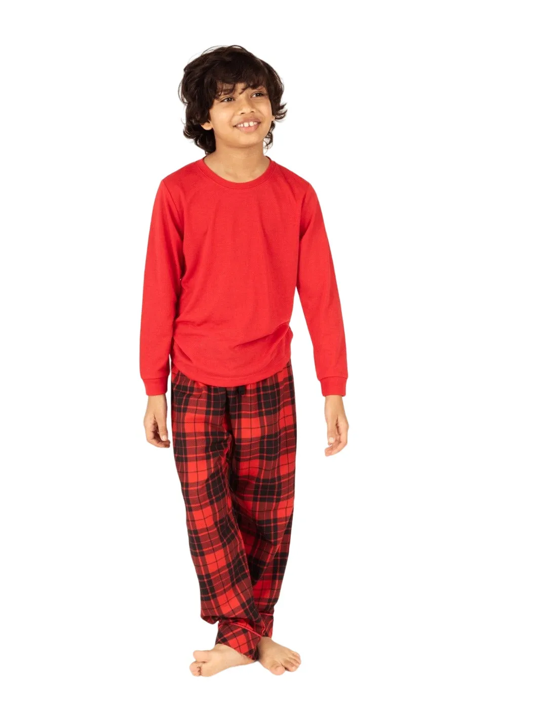 Kids Flannel Print Pajama Sets