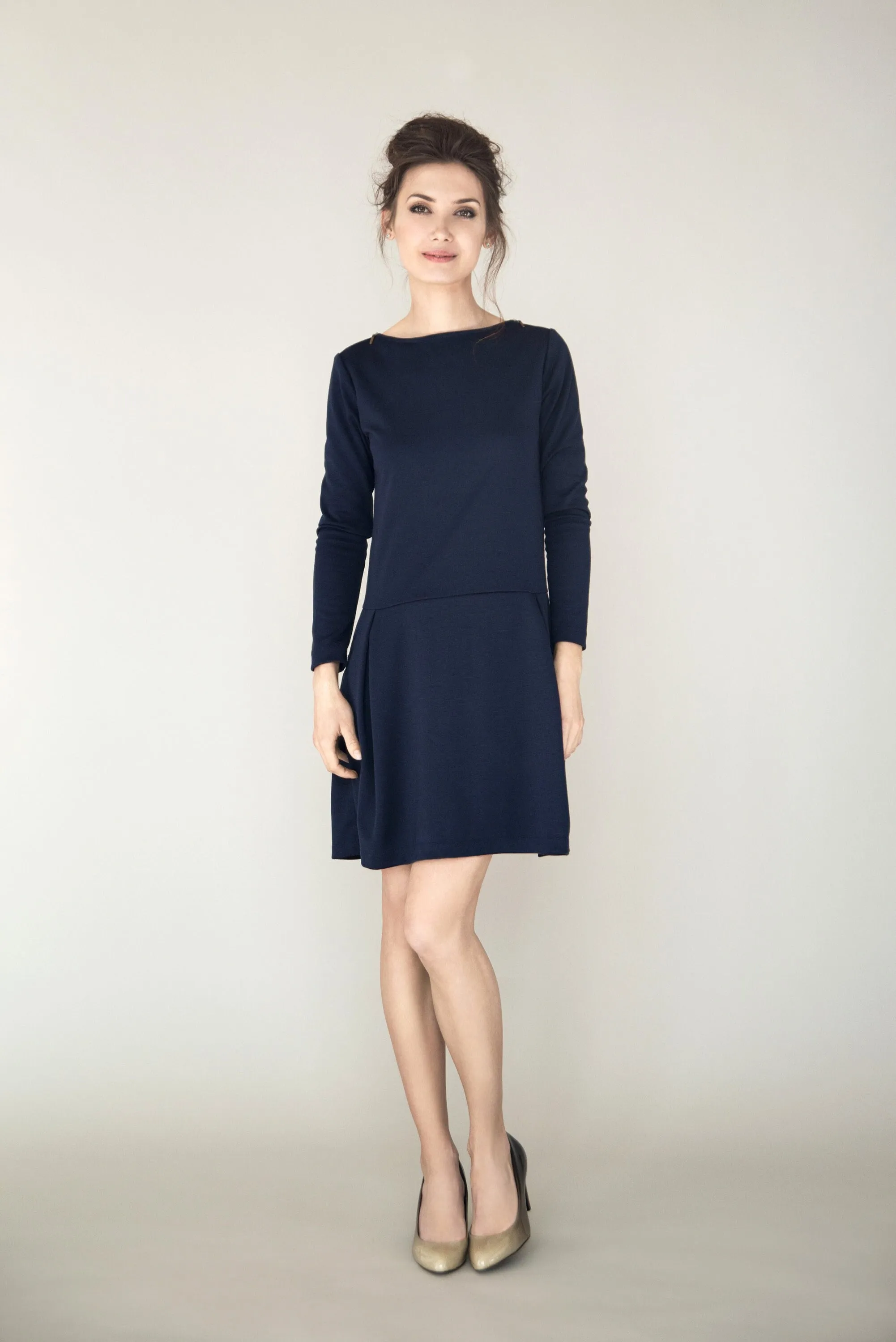 LeMuse SOFIA dress with a pockets, Deep blue, XS