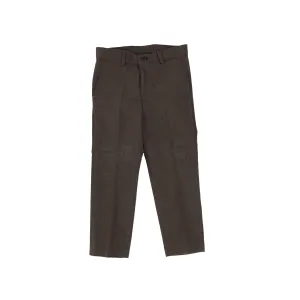 NOVE BROWN WOOL SLIM PANTS