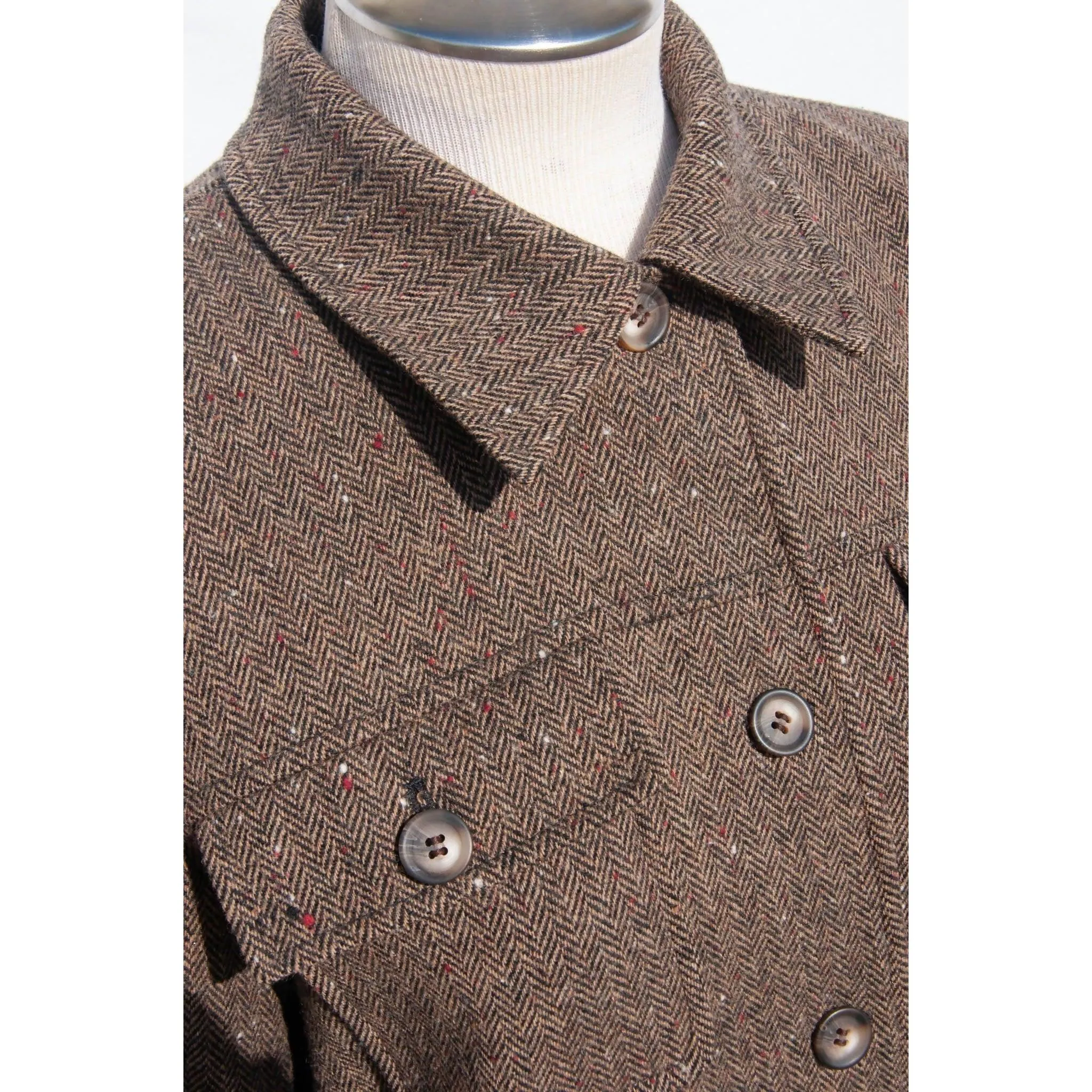 PENDLETON Light Brown Herringbone Cropped Wool Jacket | Size US 6