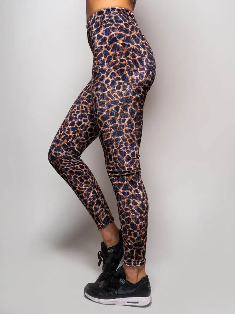 Purple Cheetah Velvet Leggings