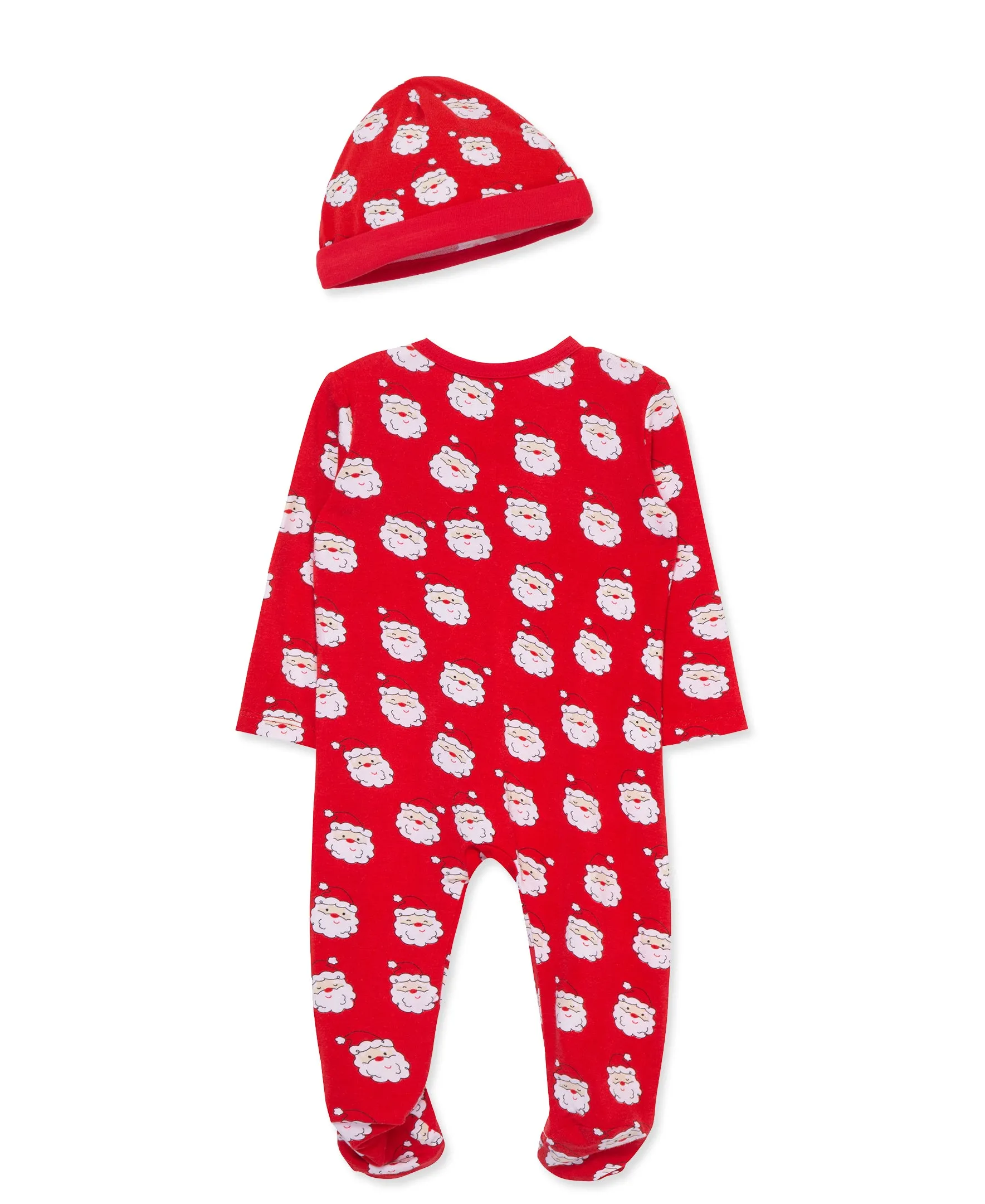 Santa Bamboo 2-Way-Zip Footie & Hat (NB-9M)