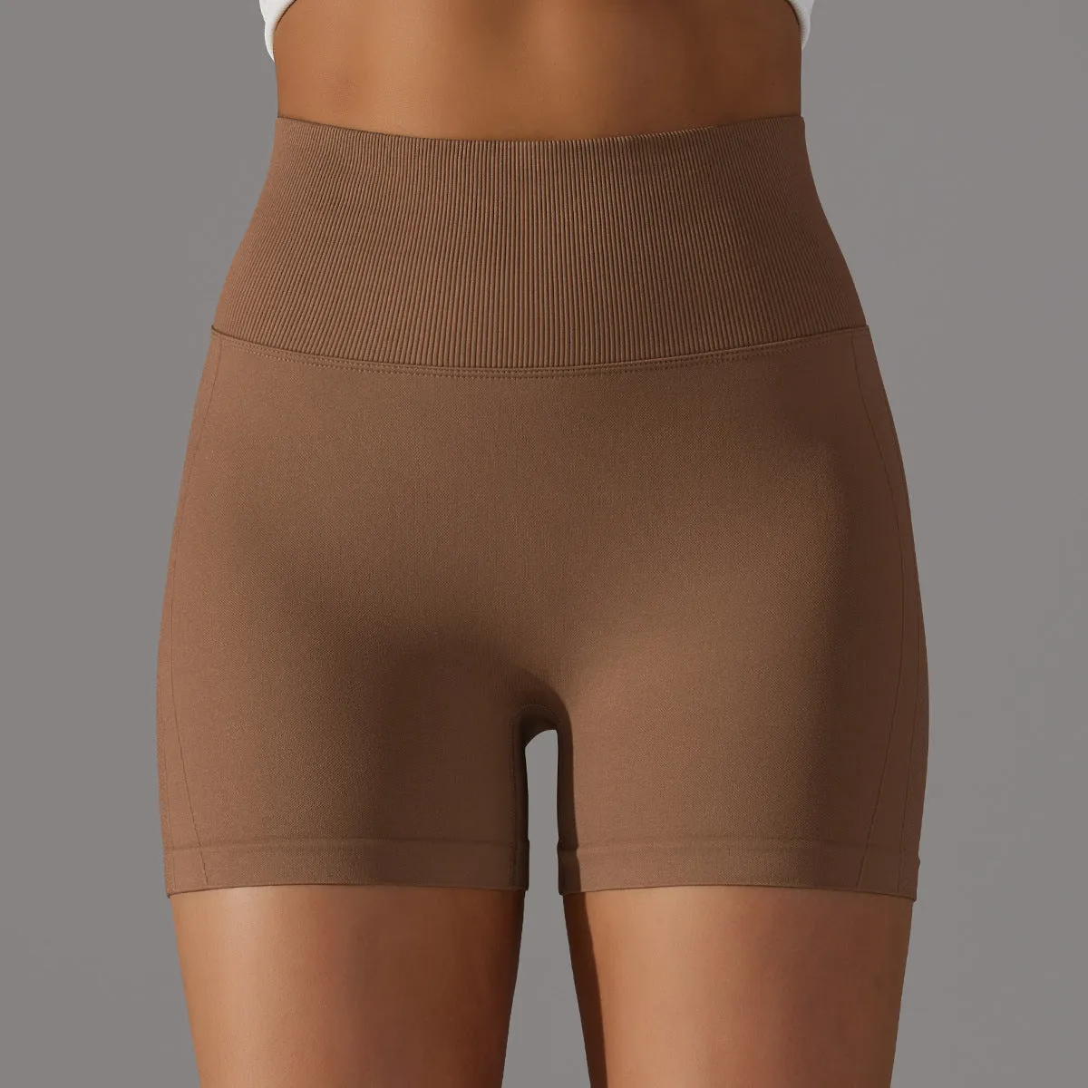 Seamless Peach Hips Smiling Face Shorts