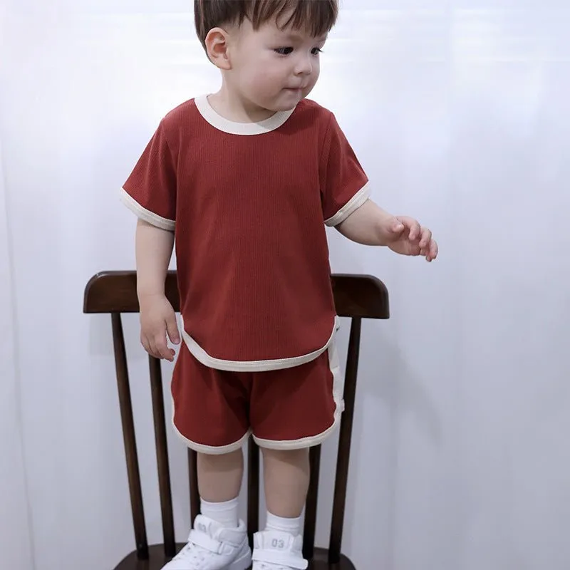 Toddler/Kid's Pure Color Tee with Shorts Set (3 colors)