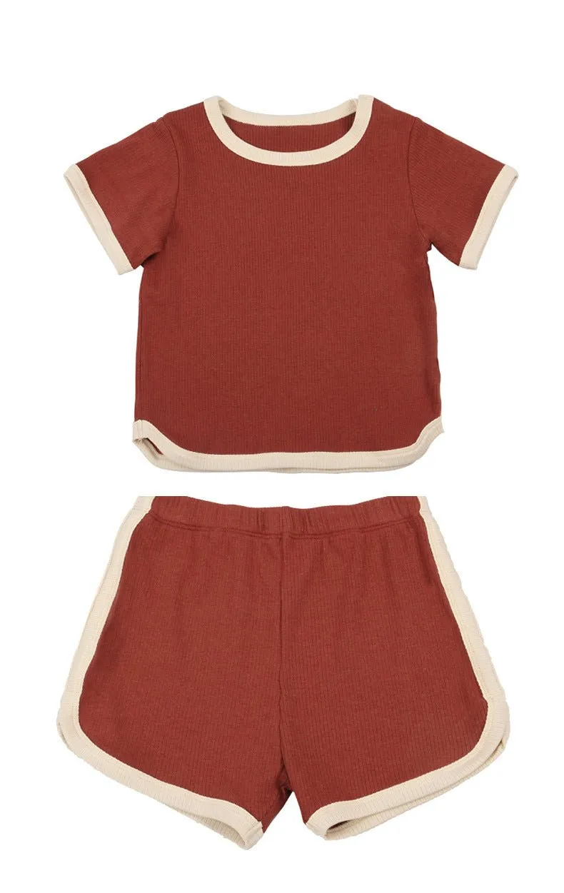 Toddler/Kid's Pure Color Tee with Shorts Set (3 colors)