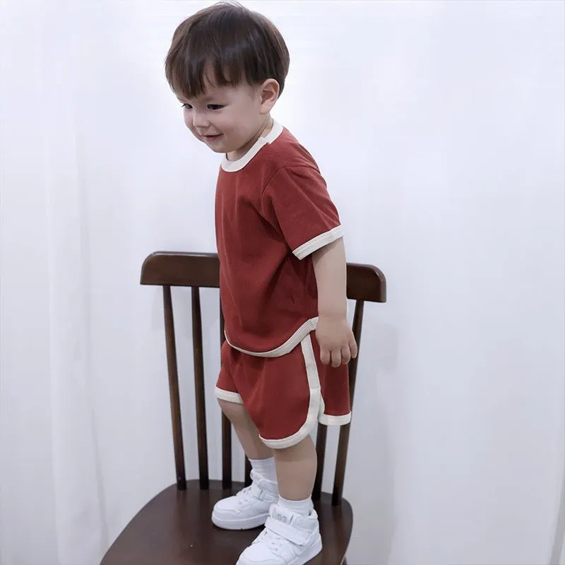 Toddler/Kid's Pure Color Tee with Shorts Set (3 colors)