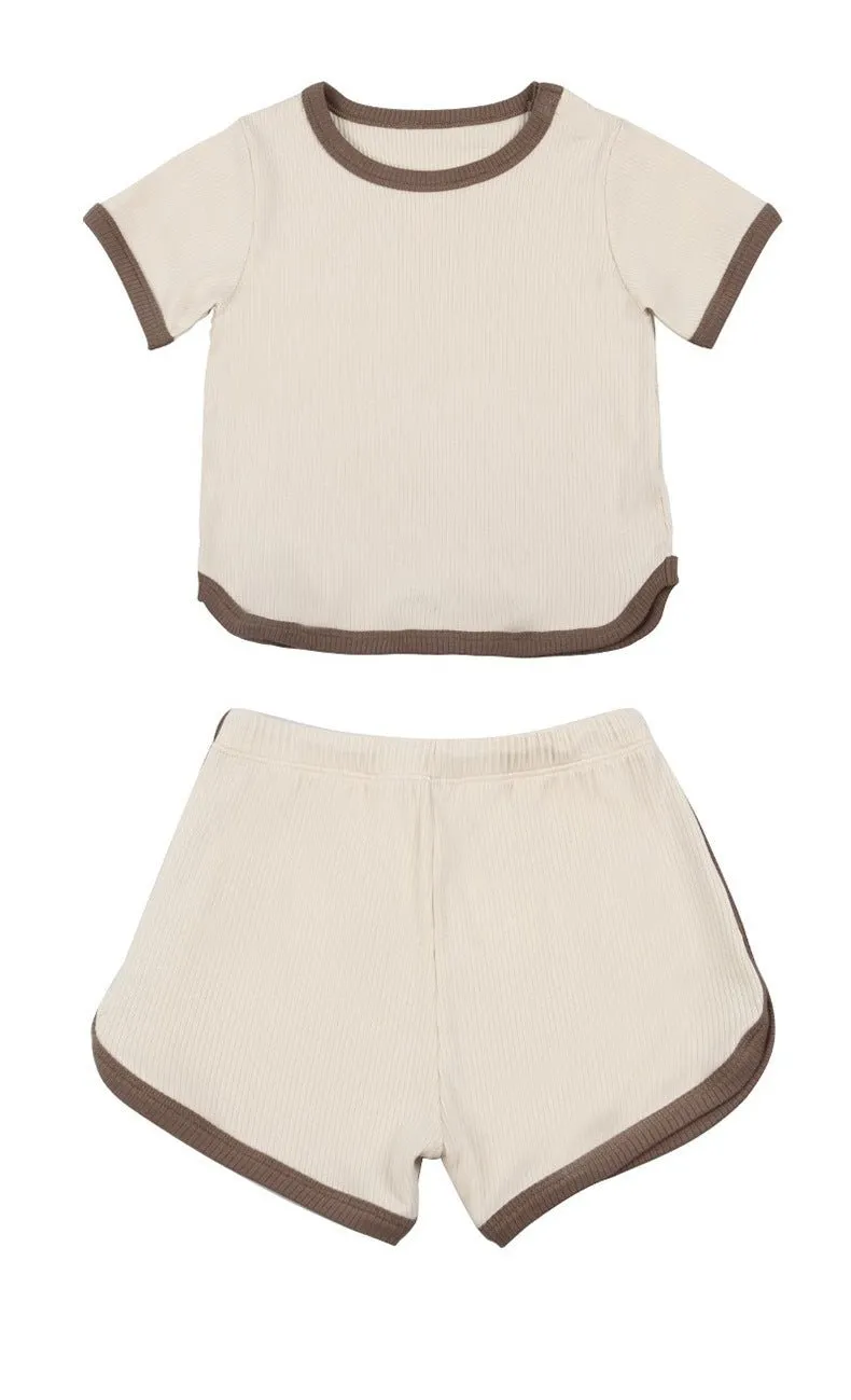 Toddler/Kid's Pure Color Tee with Shorts Set (3 colors)