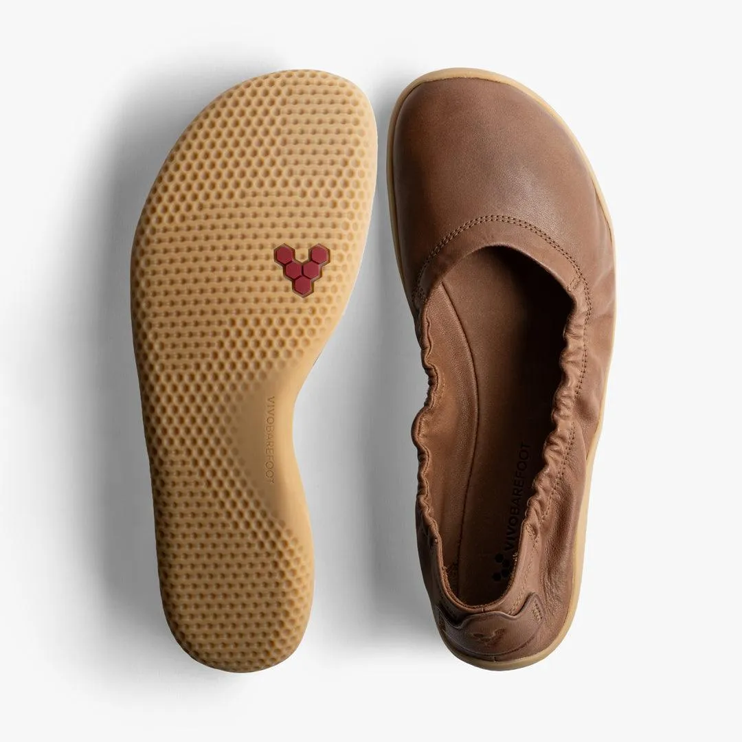 Vivobarefoot Primus Asana Yin Ballerina Womens Tan