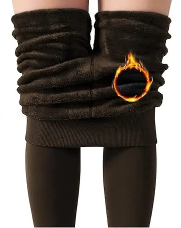 Warm Winter Leggings Stretchable Tights With Fur Lining