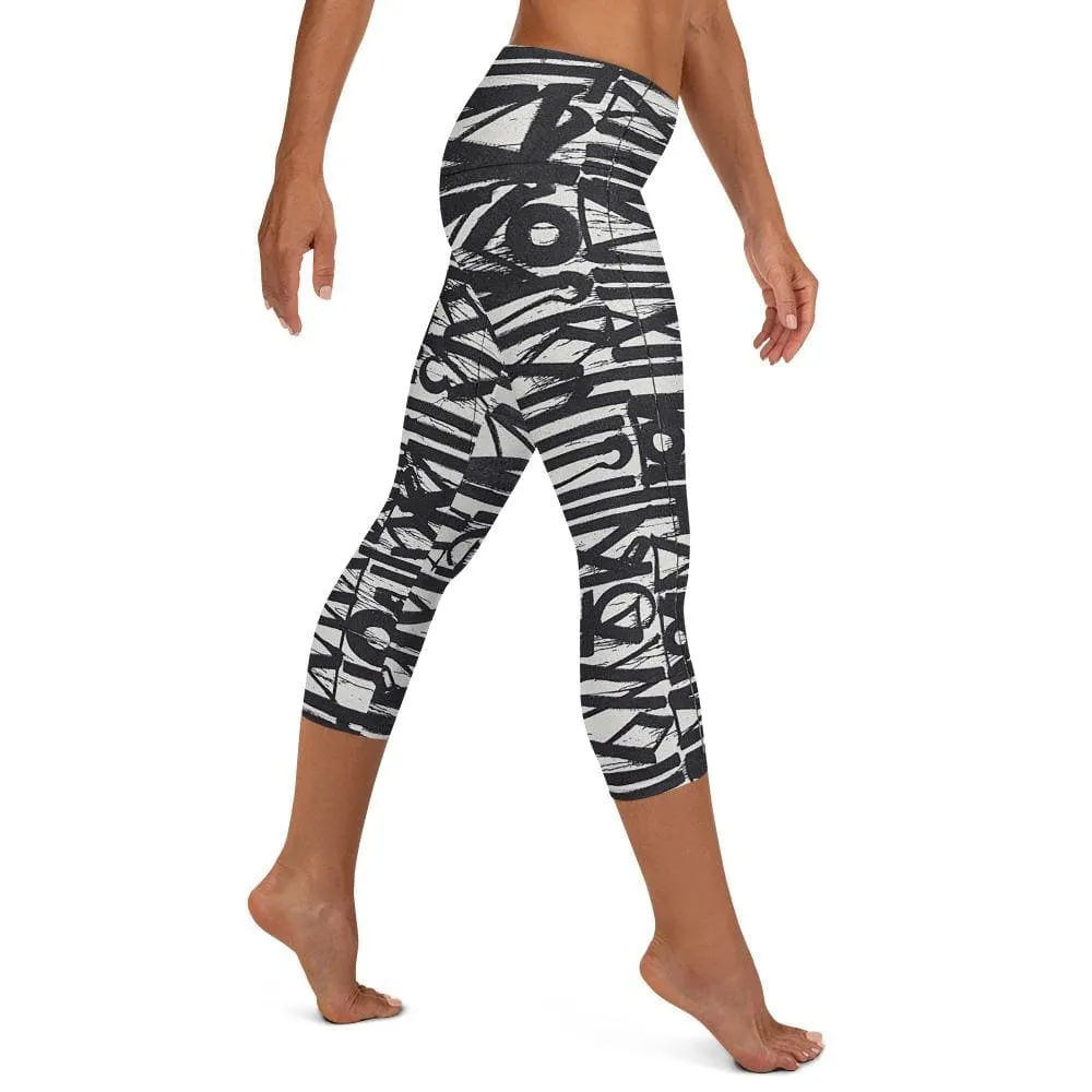 White Noise ~ Capri Leggings